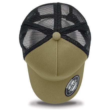 RCA Striped Trucker Cap - SAND/BLACK - EMBROIDERED LOGO
