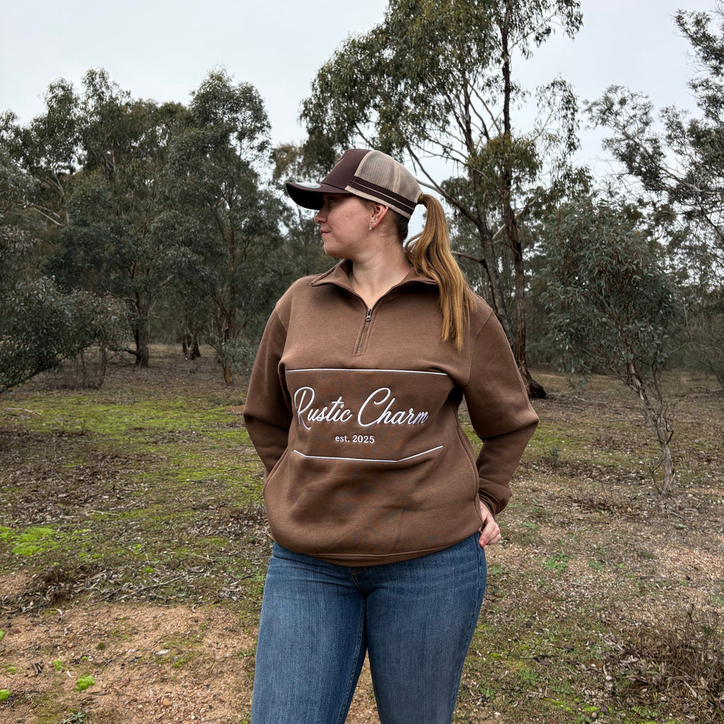 Signature Quarter Zip - Walnut