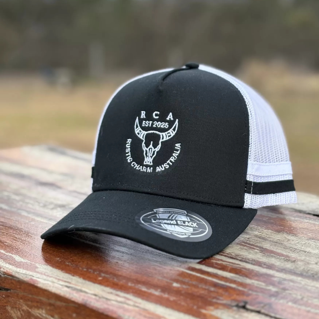 RCA Striped Trucker Cap - Black/White